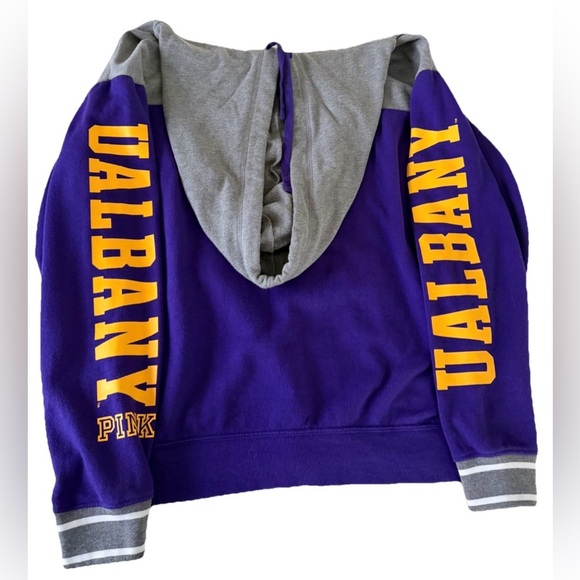 PINK Victoria's Secret UAlbany Great Danes Women's Sweatshirt XS Loose, Hooded - Picture 2 of 3